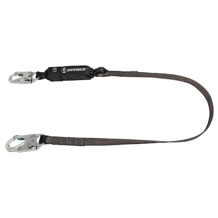 Safewaze Energy Absorbing Lanyard, 6 ft. Length, Snap Hook, 400 lb Weight Capacity FS88660-HW